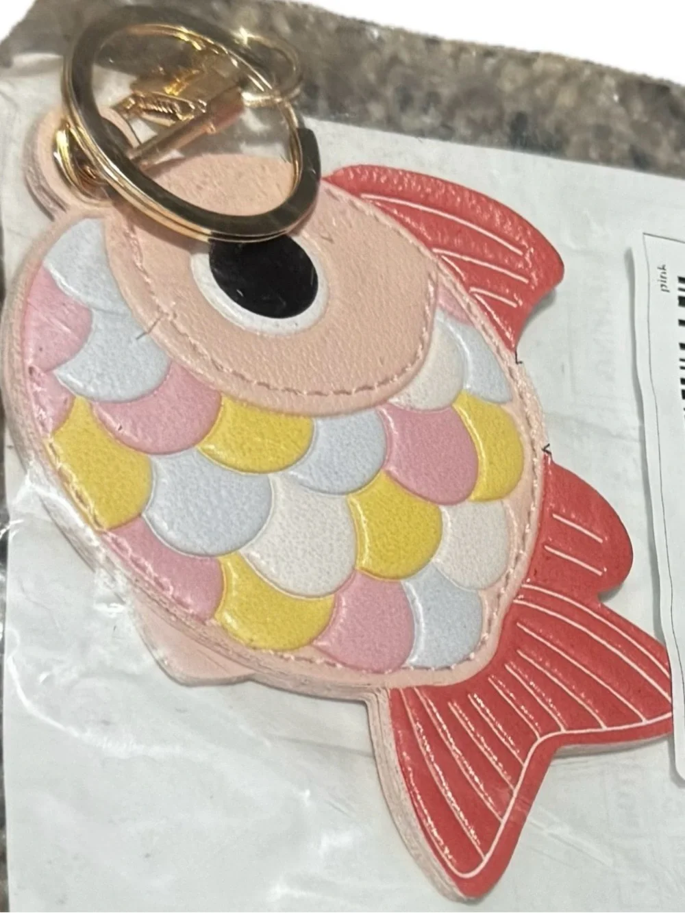 Fish Bag Tag Purse Charm Key Fob Hidden AirTag Holder - NWT